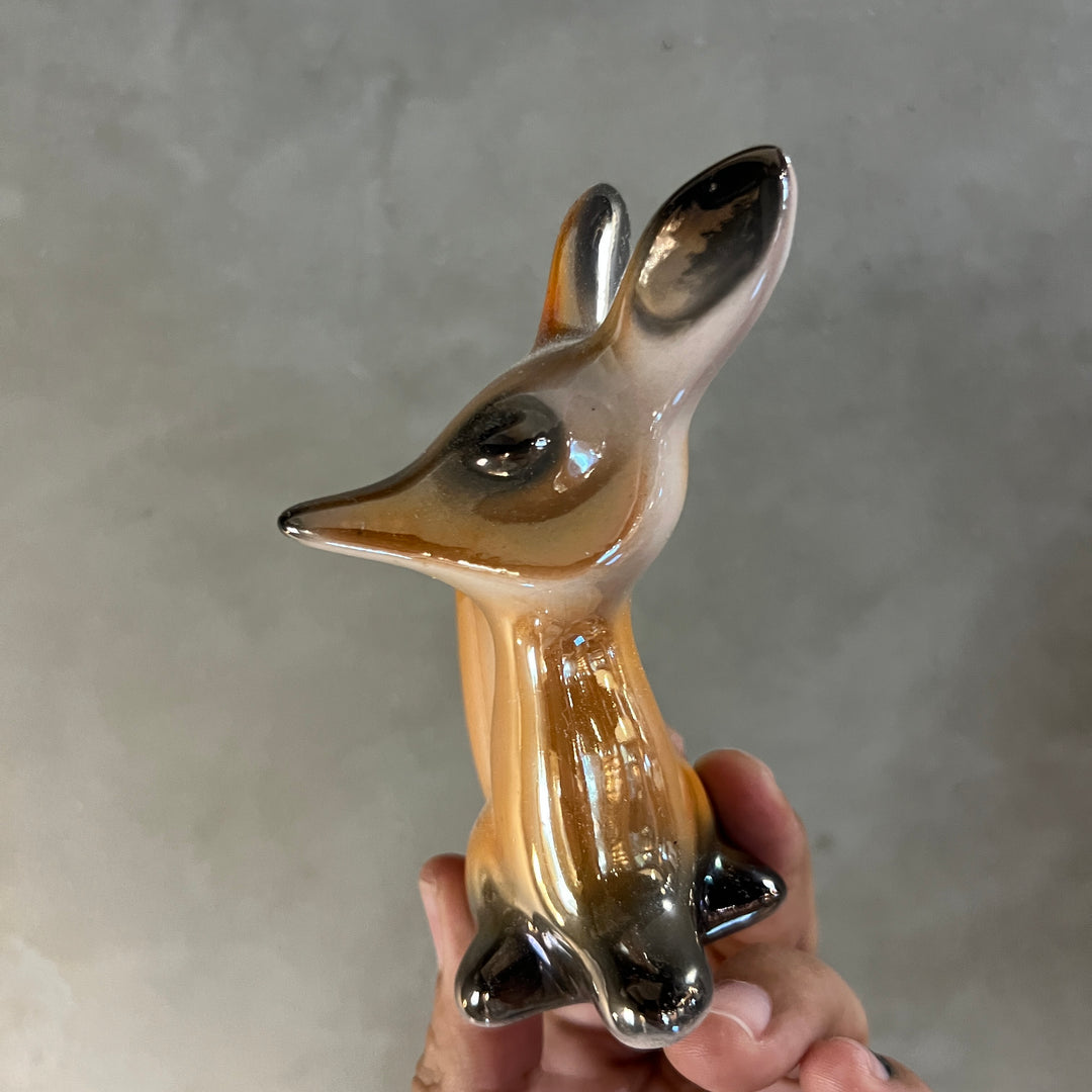 Art deco Antique pottery fox made in Hungary