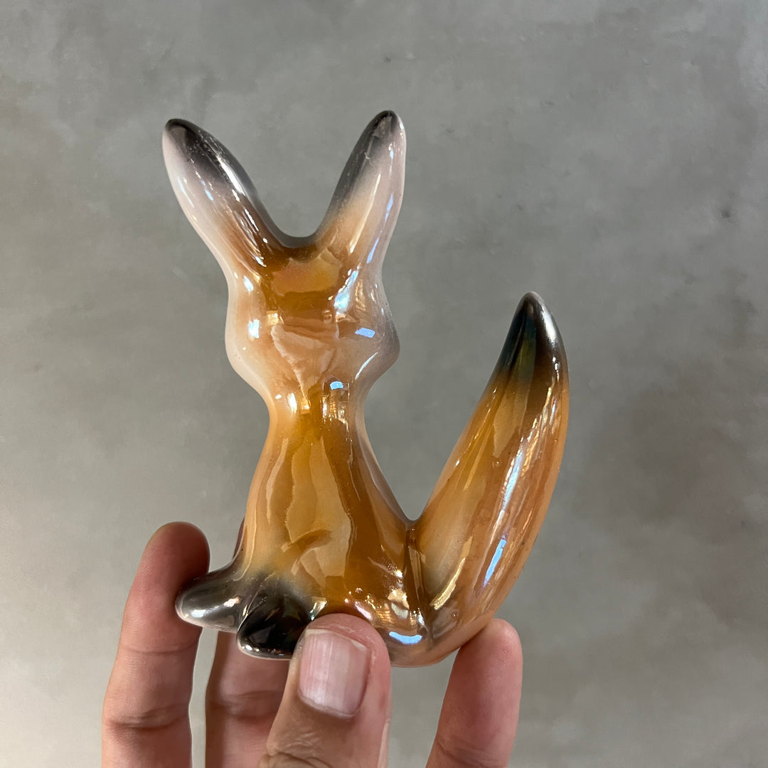 Art deco Antique pottery fox made in Hungary