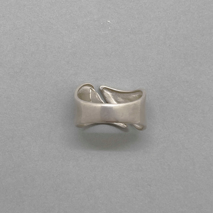 【Silver jewel】smooth curve ring sv925