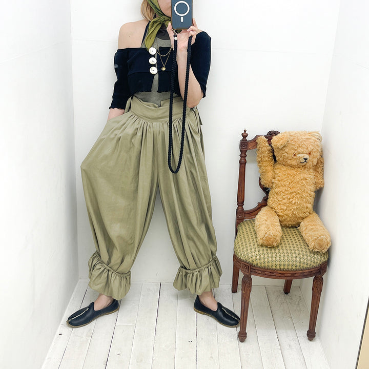 BIG GATHER PANTS OLIVE