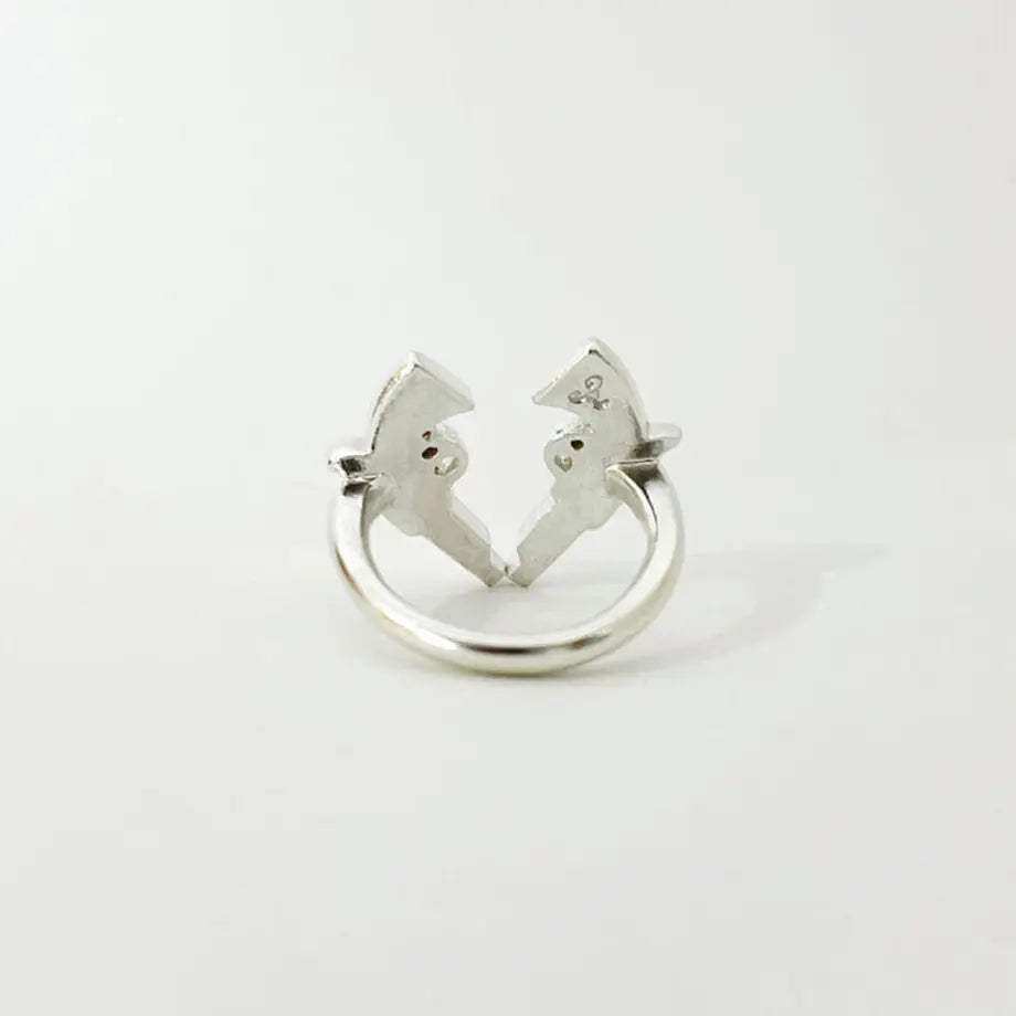 【Silver jewel】Gun heart ring sv925